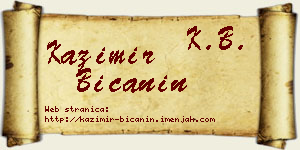 Kazimir Bićanin vizit kartica